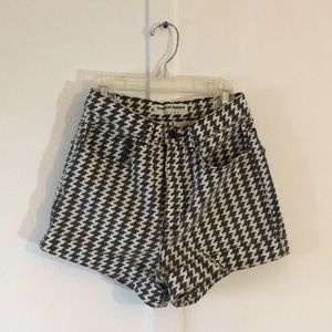 American Apparel houndstooth high waisted shorts